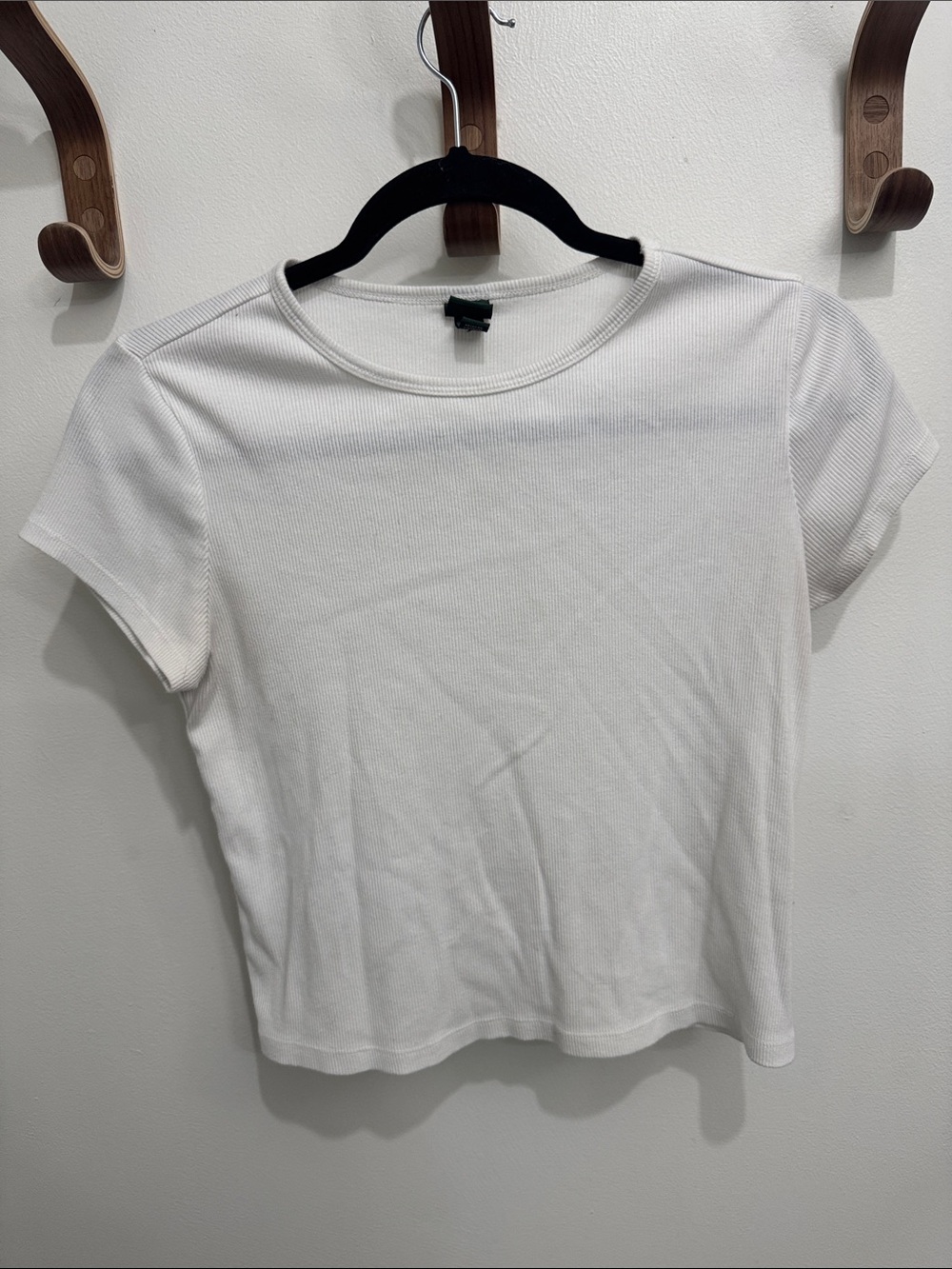 wild fable White Ribbed Short Sleeve Tee